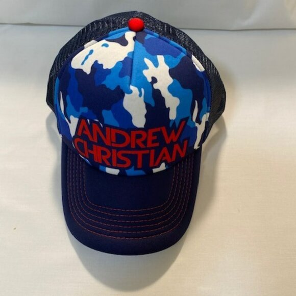 Andrew Christian "Blue Camo" Snap Back Cap - Adjustable - Blues/White (599) - Picture 5 of 5